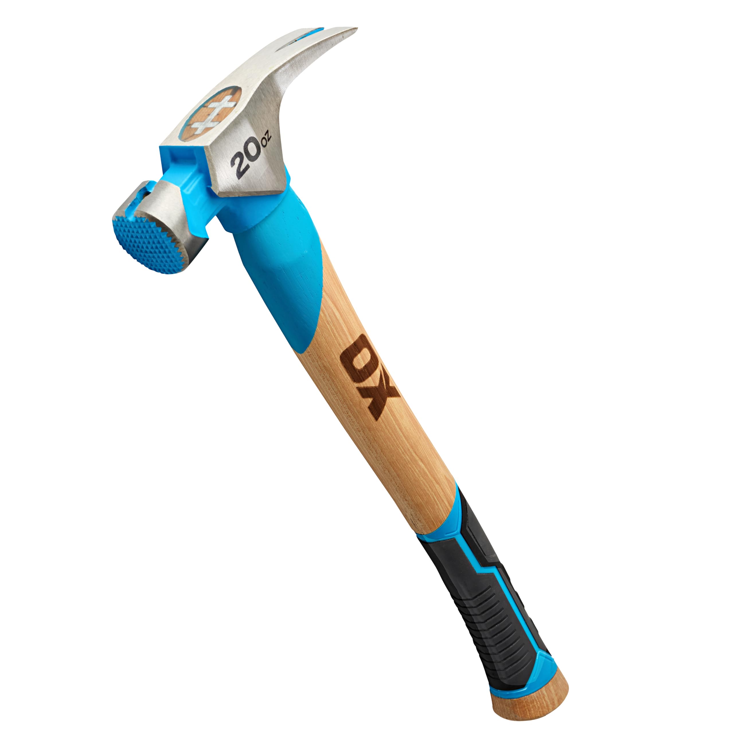 OX Tools Pro 20oz Curved Hickory Handle Hammer with TPR Rubber